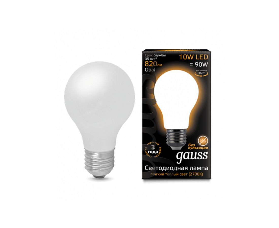 ლედ ნათურა Filament A60 E27 10W 4100К - 102802210 — ნათურა და ვაზნა